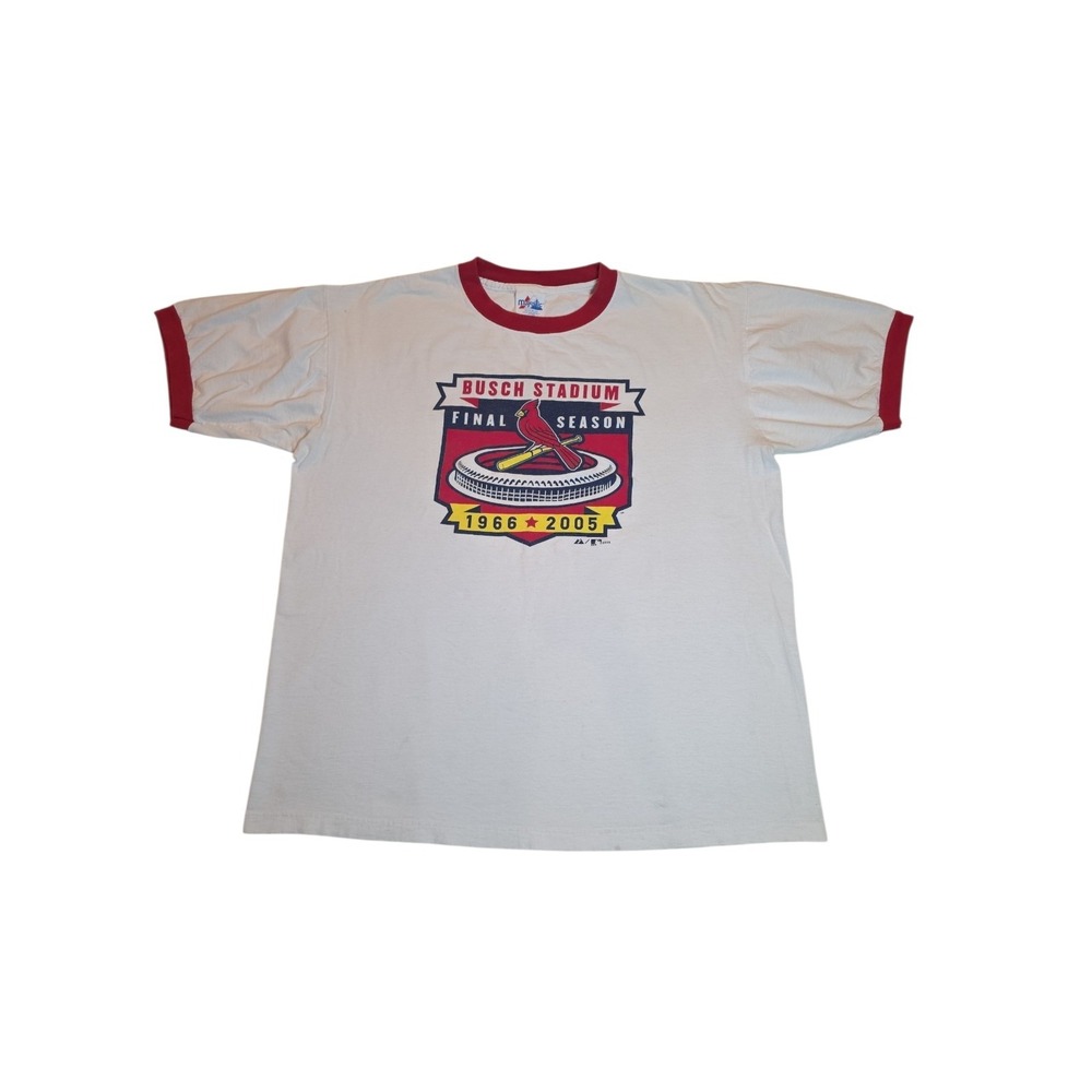 Vintage 2005 St Louis Cardinals Busch Stadium Final Season Ringer T-Shirt L